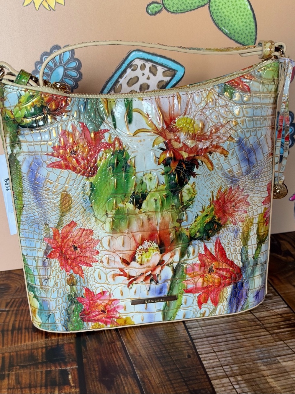 Brahmin Succulent Bloom KATIE Melbourne NWT Cactus SUPER FLOWERS
